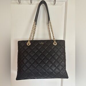 Kate Spade Black Quilted Tote Bag